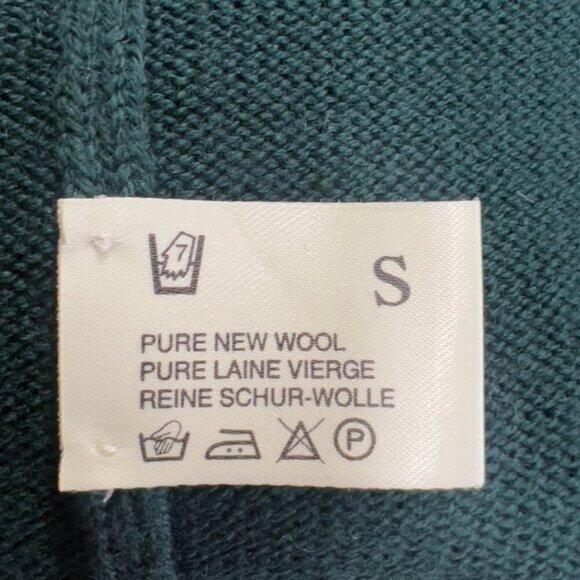 HAWICO 100% Extra fine Merino Wool Green Cardigan Sweater Women's Size S - Picture 9 of 12